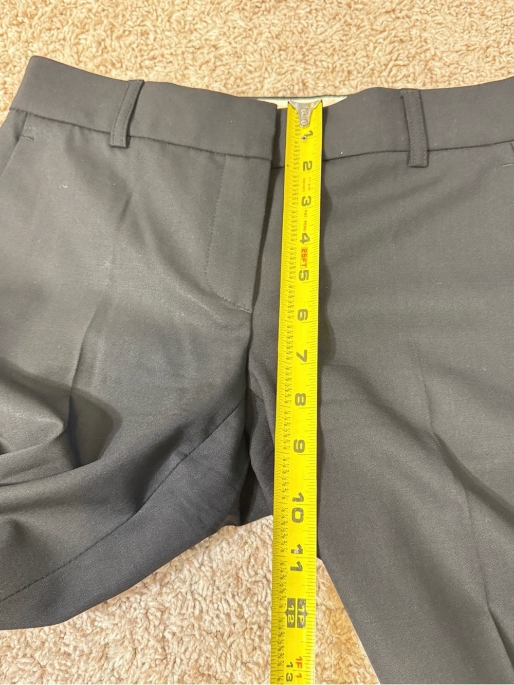Theory Womens Low-Rise Flared Wool Stretch Charcoal Trouser Dress Pants Size 2 - Picture 11 of 13